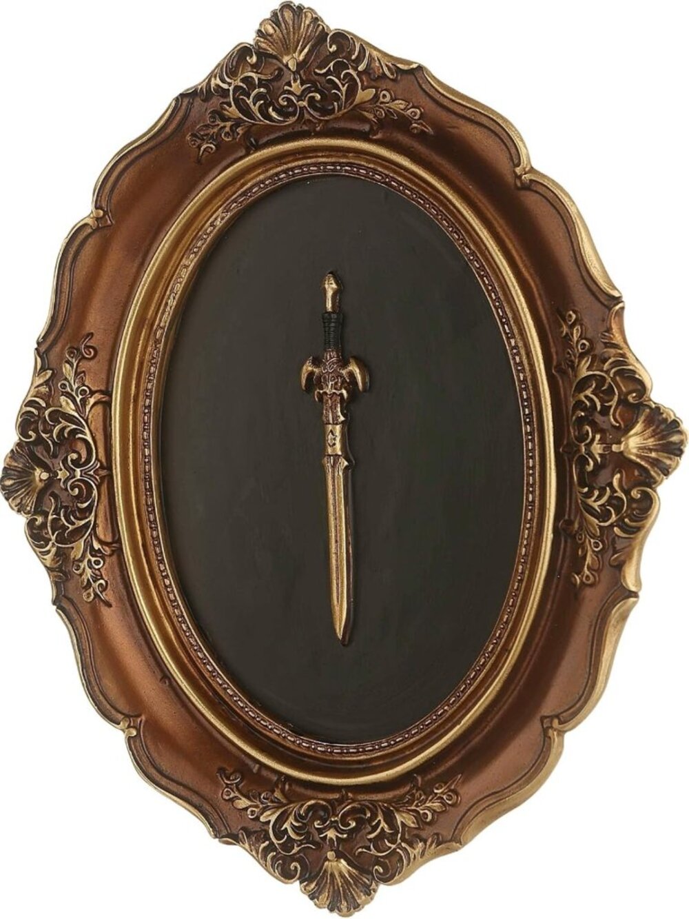 Vintage Baroque Sword Wall Sculpture - Gothic Resin Decor for Living Room